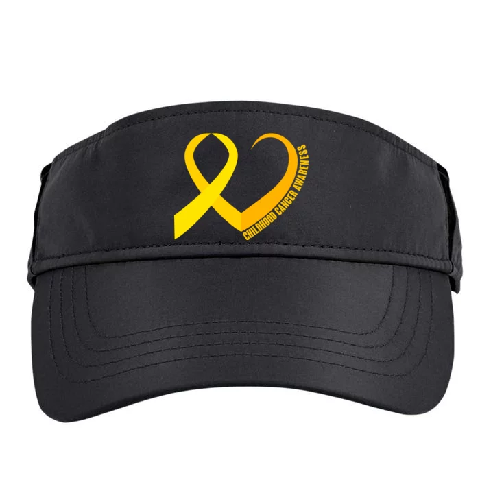 Childhood Cancer Awareness Yellow Ribbon Heart Adult Drive Performance Visor