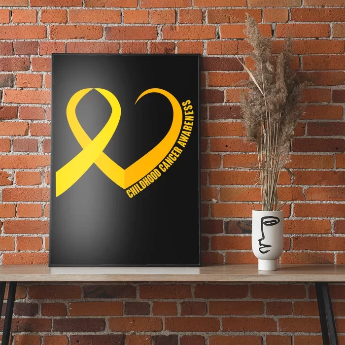 Childhood Cancer Awareness Yellow Ribbon Heart Poster