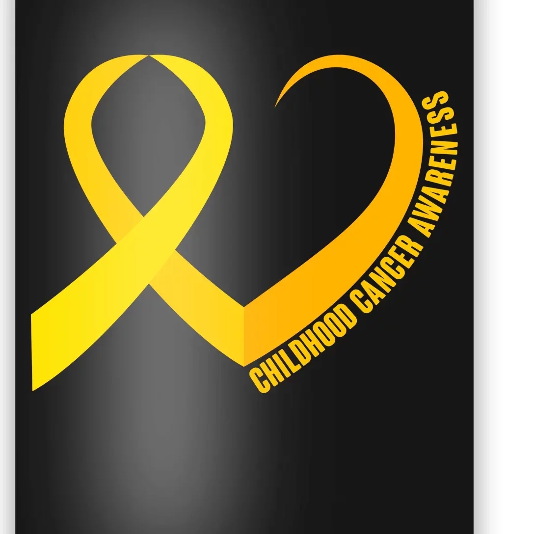 Childhood Cancer Awareness Yellow Ribbon Heart Poster