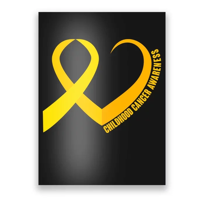 Childhood Cancer Awareness Yellow Ribbon Heart Poster