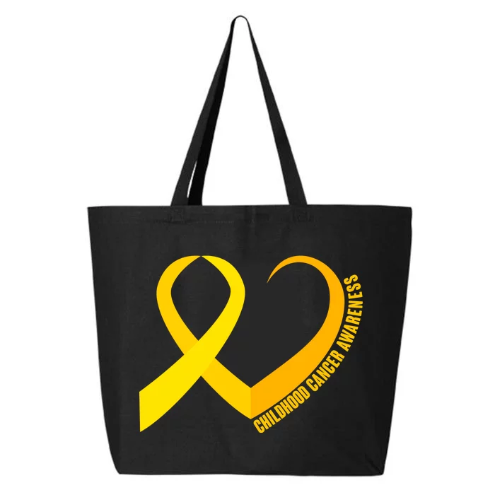 Childhood Cancer Awareness Yellow Ribbon Heart 25L Jumbo Tote