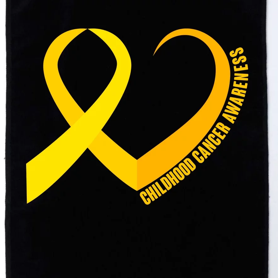 Childhood Cancer Awareness Yellow Ribbon Heart Platinum Collection Golf Towel