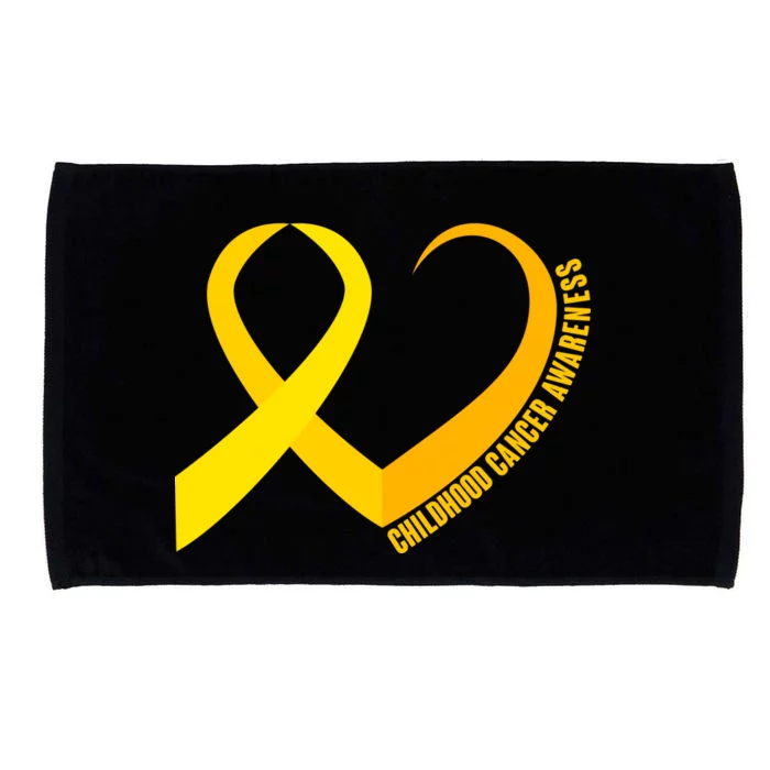 Childhood Cancer Awareness Yellow Ribbon Heart Microfiber Hand Towel