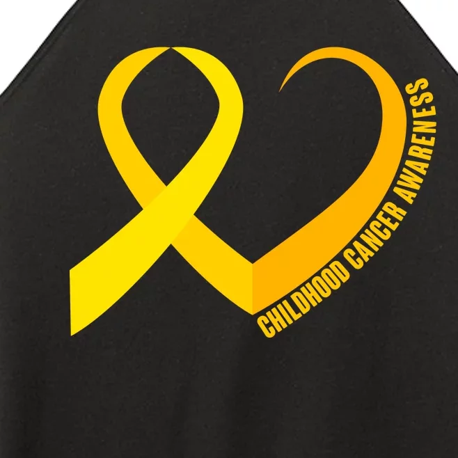 Childhood Cancer Awareness Yellow Ribbon Heart Women’s Perfect Tri Rocker Tank