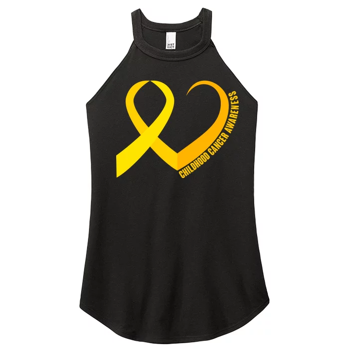 Childhood Cancer Awareness Yellow Ribbon Heart Women’s Perfect Tri Rocker Tank