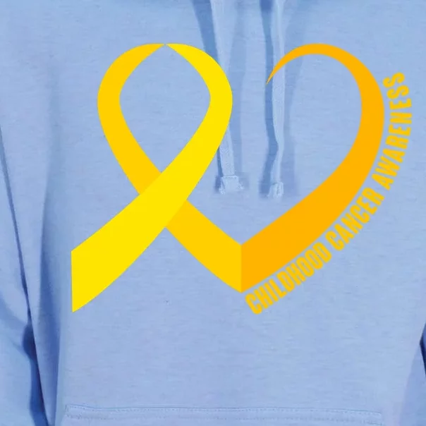 Childhood Cancer Awareness Yellow Ribbon Heart Unisex Surf Hoodie