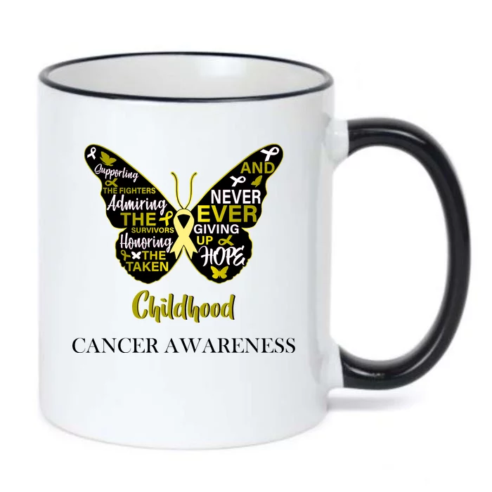 Childhood Cancer butterfly Black Color Changing Mug