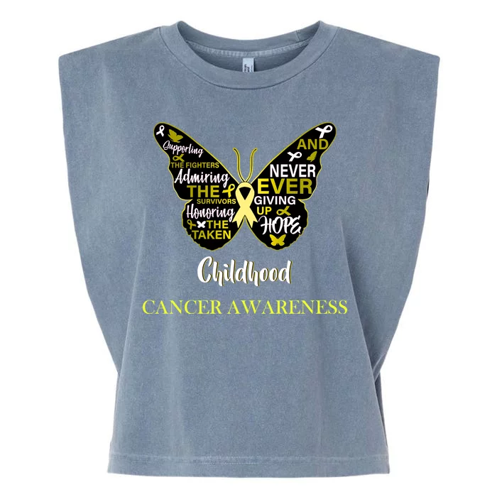 Childhood Cancer butterfly Garment-Dyed Women's Muscle Tee