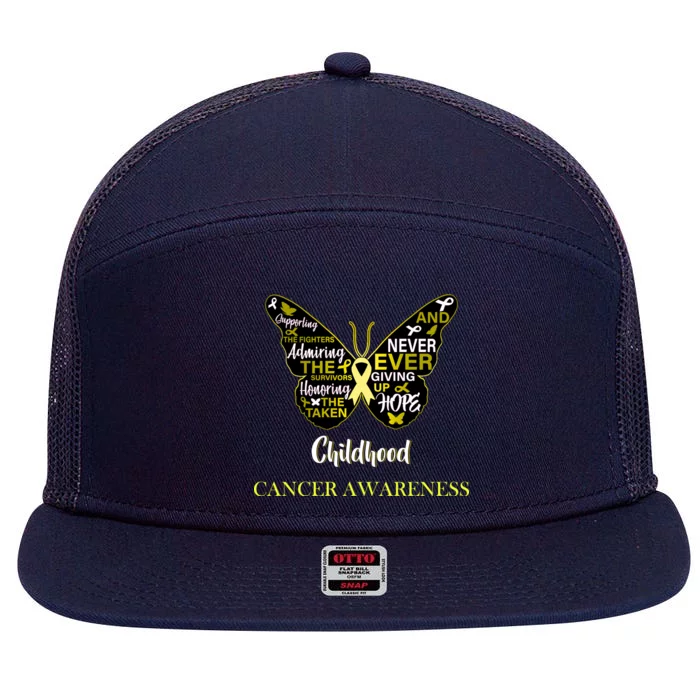 Childhood Cancer butterfly 7 Panel Mesh Trucker Snapback Hat