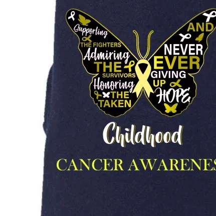 Childhood Cancer butterfly Doggie 3-End Fleece Hoodie