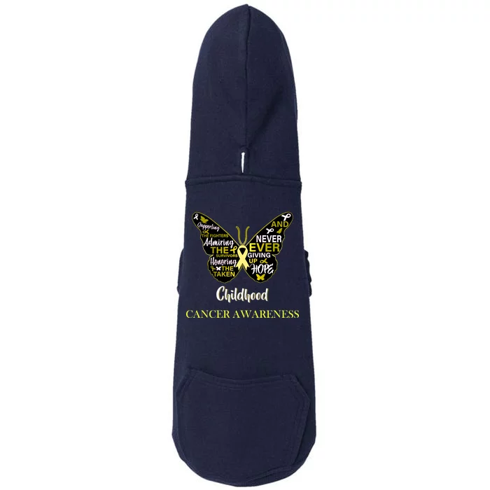 Childhood Cancer butterfly Doggie 3-End Fleece Hoodie