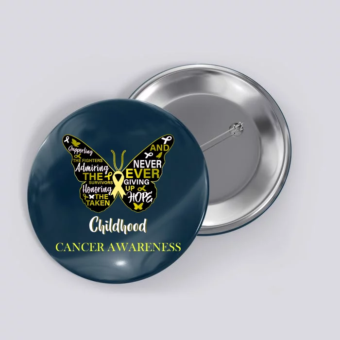 Childhood Cancer butterfly Button