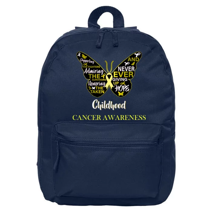 Childhood Cancer butterfly 16 in Basic Backpack