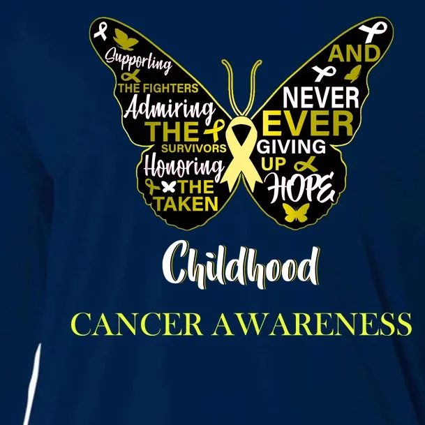 Childhood Cancer butterfly Cooling Performance Long Sleeve Crew