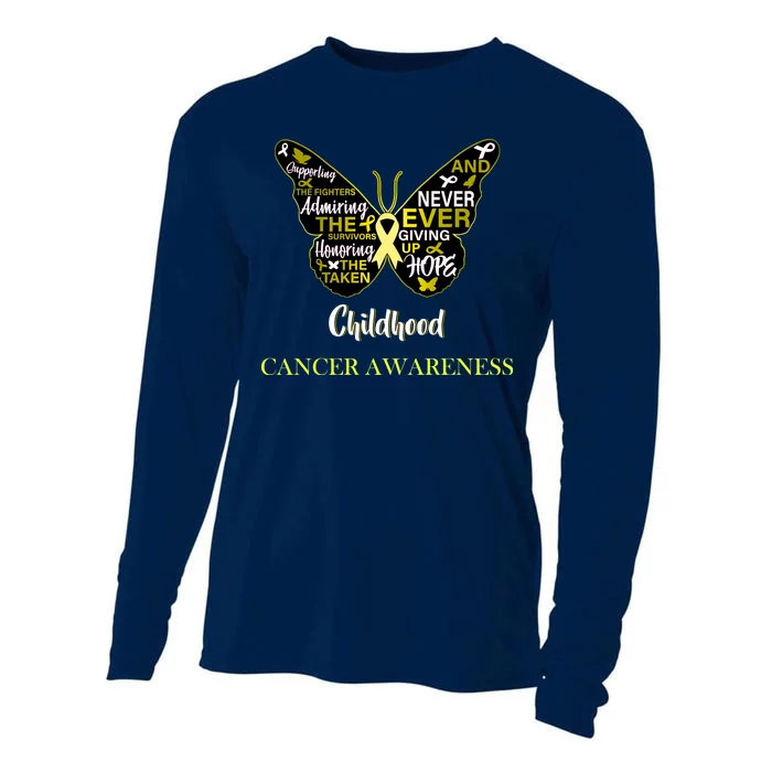 Childhood Cancer butterfly Cooling Performance Long Sleeve Crew