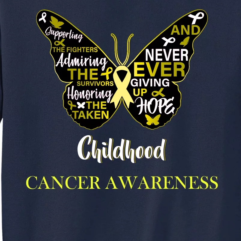 Childhood Cancer butterfly Tall Sweatshirt