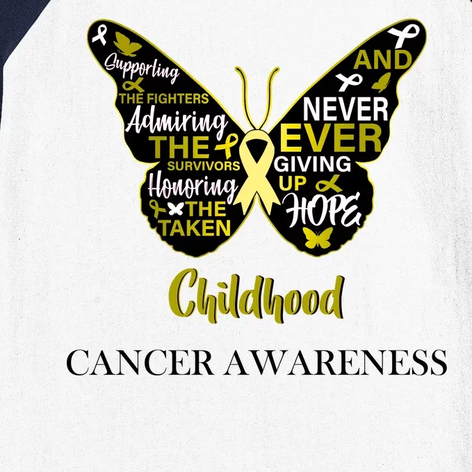 Childhood Cancer butterfly Baseball Sleeve Shirt