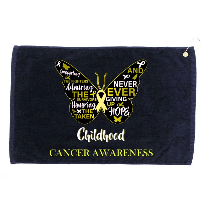 Childhood Cancer butterfly Grommeted Golf Towel