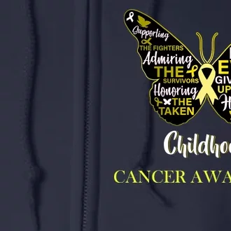 Childhood Cancer butterfly Full Zip Hoodie