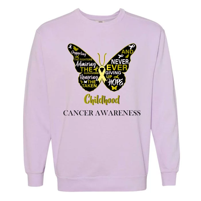 Childhood Cancer butterfly Garment-Dyed Sweatshirt