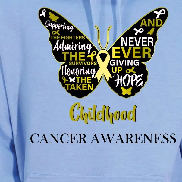 Childhood Cancer butterfly Unisex Surf Hoodie