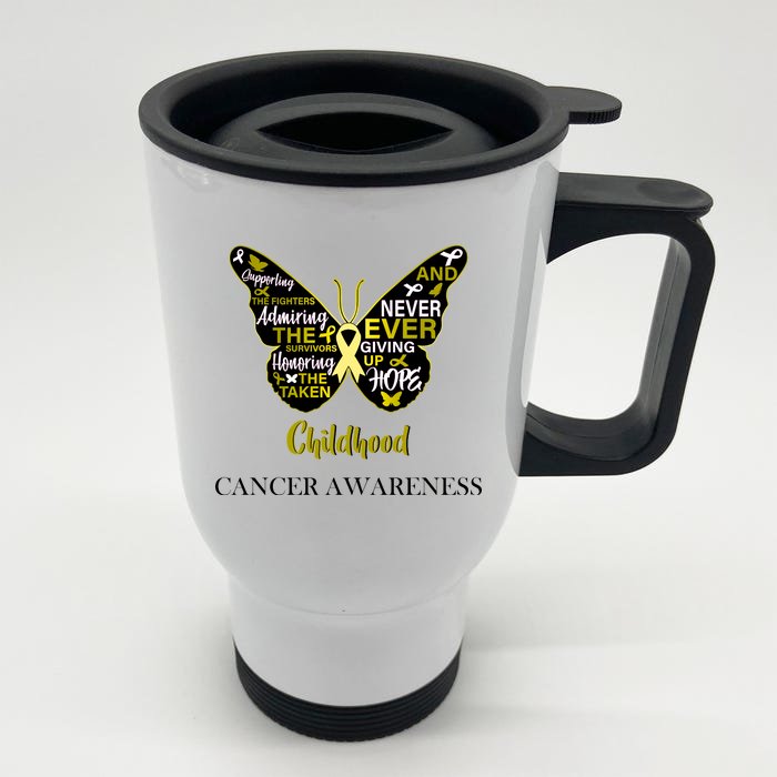 Childhood Cancer butterfly Front & Back Stainless Steel Travel Mug