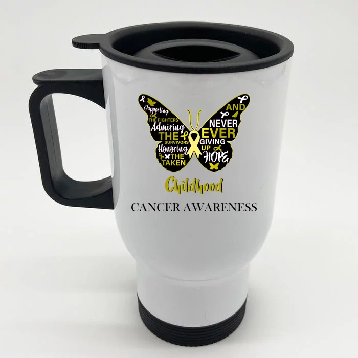 Childhood Cancer butterfly Front & Back Stainless Steel Travel Mug