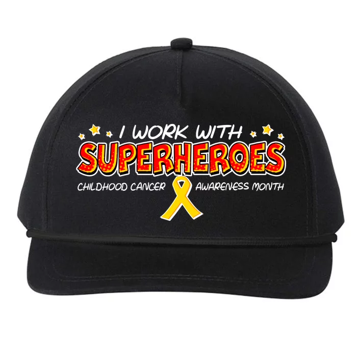 Childhood Cancer I Work With Superheroes Snapback Five-Panel Rope Hat