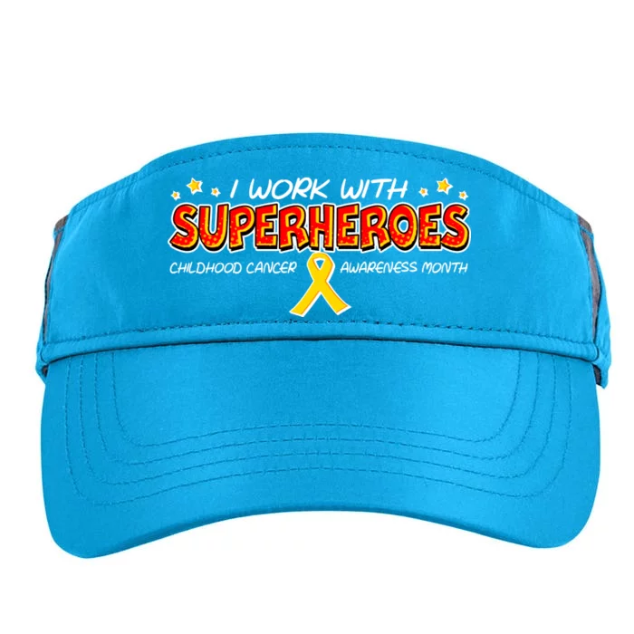 Childhood Cancer I Work With Superheroes Adult Drive Performance Visor