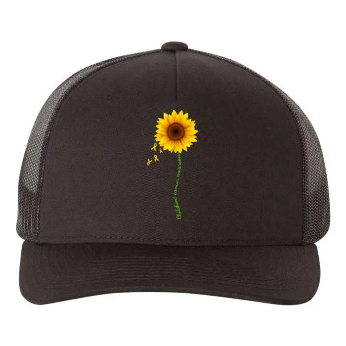 Children's Cancer Awareness Sunflower Yupoong Adult 5-Panel Trucker Hat