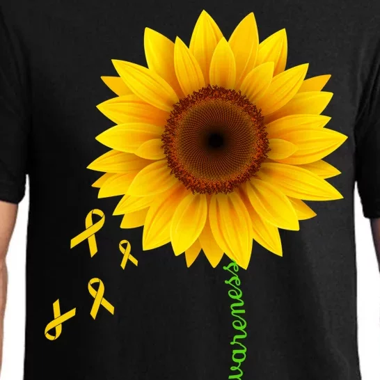 Children's Cancer Awareness Sunflower Pajama Set