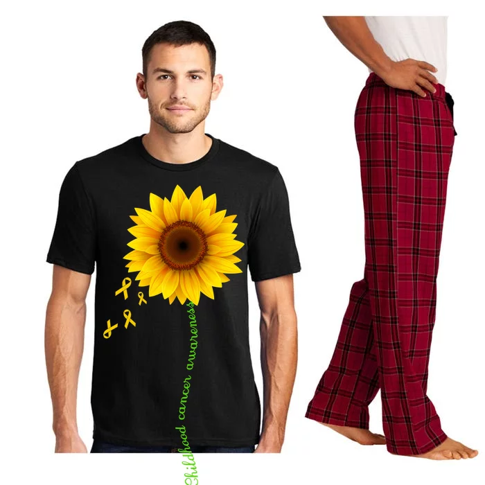 Children's Cancer Awareness Sunflower Pajama Set