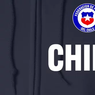 Chile Chilean Flag Soccer Futbol Full Zip Hoodie