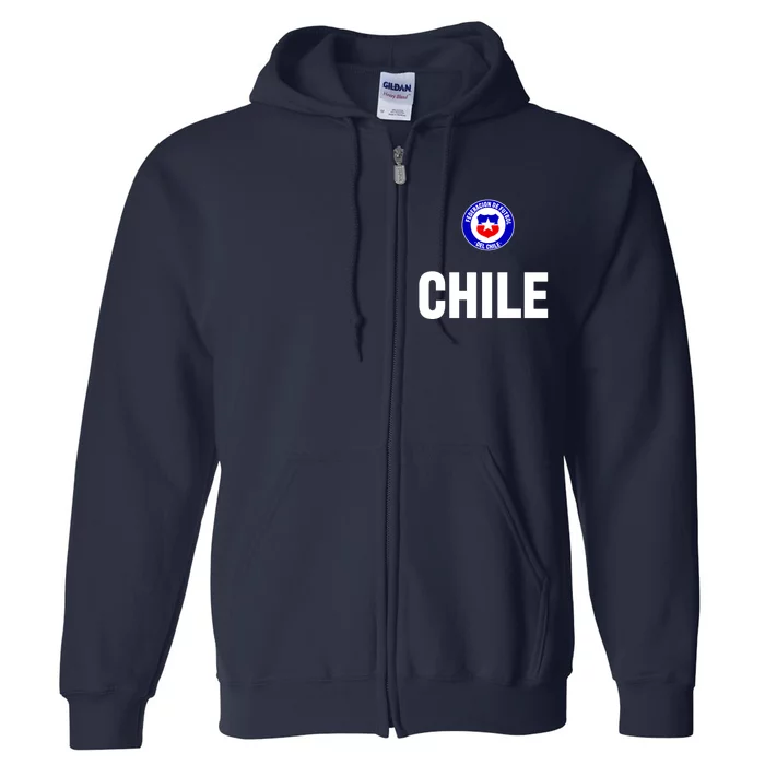 Chile Chilean Flag Soccer Futbol Full Zip Hoodie