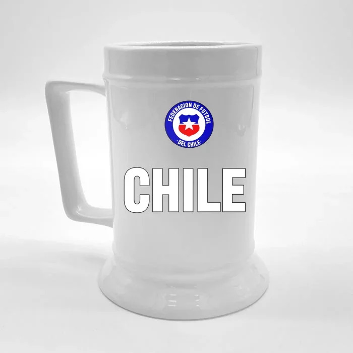 Chile Chilean Flag Soccer Futbol Front & Back Beer Stein