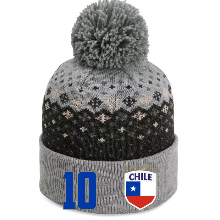 Chile Flag Shield Logo Futbol Soccer World Cup The Baniff Cuffed Pom Beanie