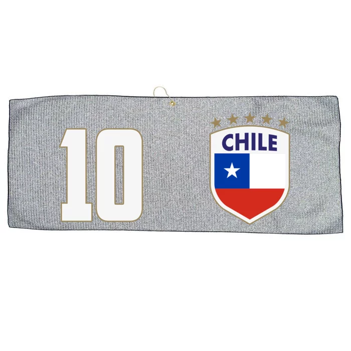 Chile Flag Shield Logo Futbol Soccer World Cup Large Microfiber Waffle Golf Towel