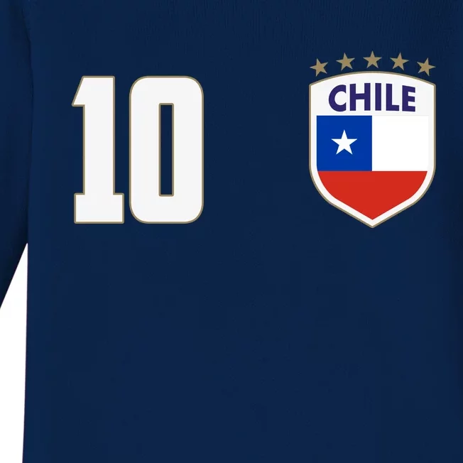 Chile Flag Shield Logo Futbol Soccer World Cup Baby Long Sleeve Bodysuit