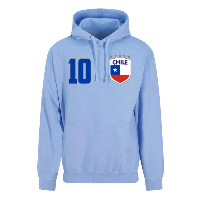 Chile Flag Shield Logo Futbol Soccer World Cup Unisex Surf Hoodie