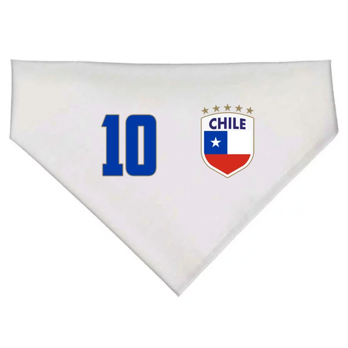 Chile Flag Shield Logo Futbol Soccer World Cup USA-Made Doggie Bandana