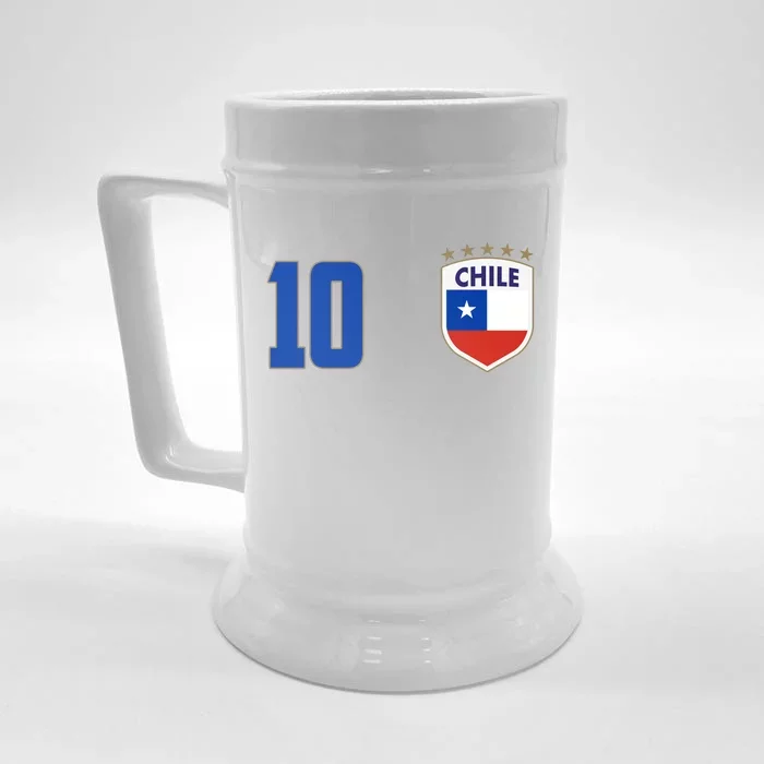 Chile Flag Shield Logo Futbol Soccer World Cup Front & Back Beer Stein