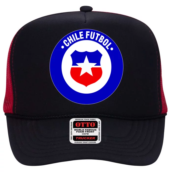 Chile Futbol Soccer Retro National Team High Crown Mesh Trucker Hat