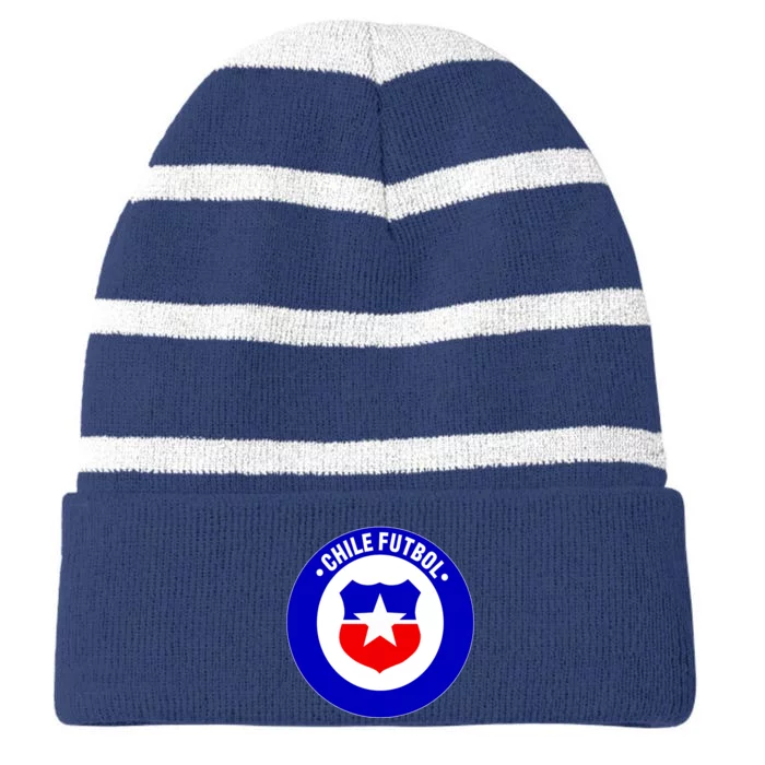 Chile Futbol Soccer Retro National Team Striped Beanie with Solid Band