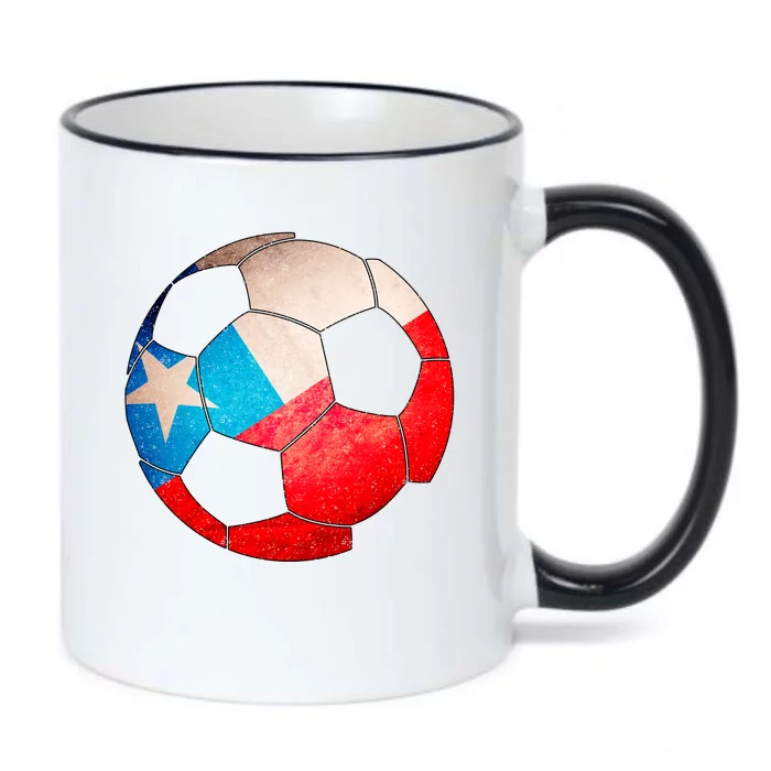 Chile Soccer Ball Flag Black Color Changing Mug