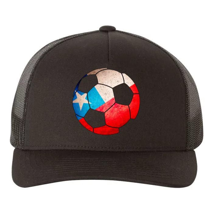 Chile Soccer Ball Flag Yupoong Adult 5-Panel Trucker Hat