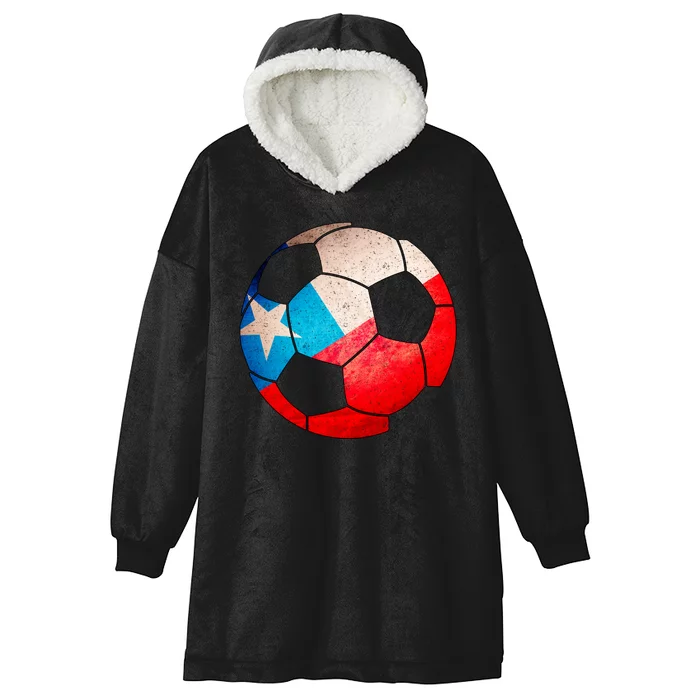 Chile Soccer Ball Flag Hooded Wearable Blanket