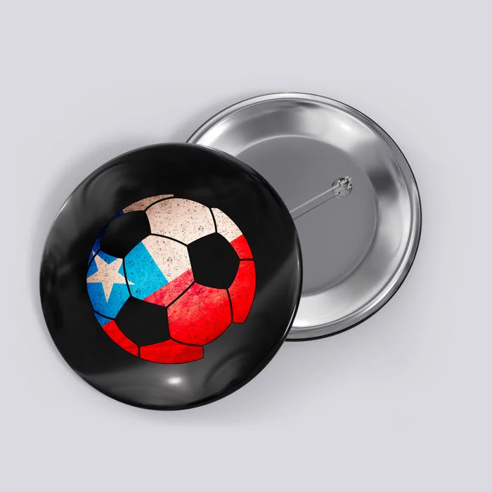 Chile Soccer Ball Flag Button