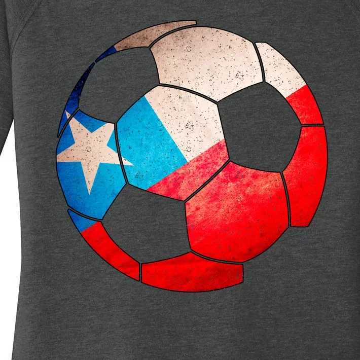 Chile Soccer Ball Flag Women's Perfect Tri Tunic Long Sleeve Shirt