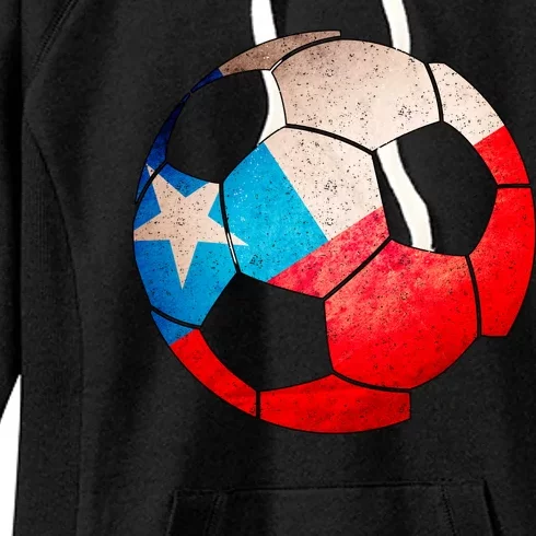 Chile Soccer Ball Flag Women's Fleece Hoodie