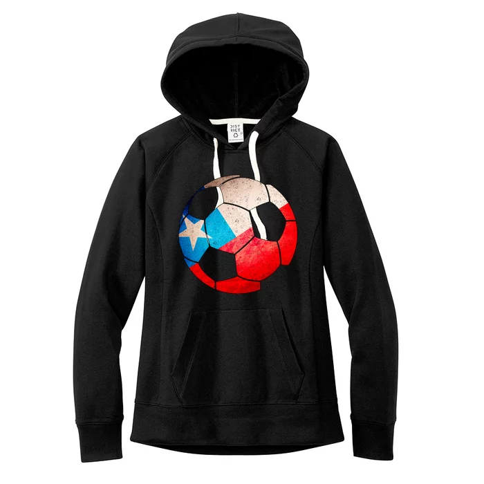 Chile Soccer Ball Flag Women's Fleece Hoodie